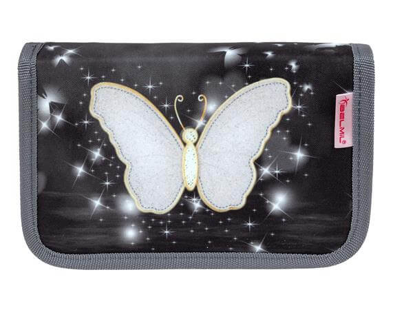 Tolltartó, klapnis, cipzáras, BELMIL "Amazing Butterfly", fekete, pillangó