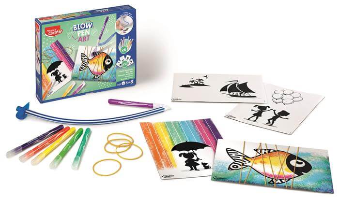 Fújós filctoll készlet, "Blow pen Art", pop