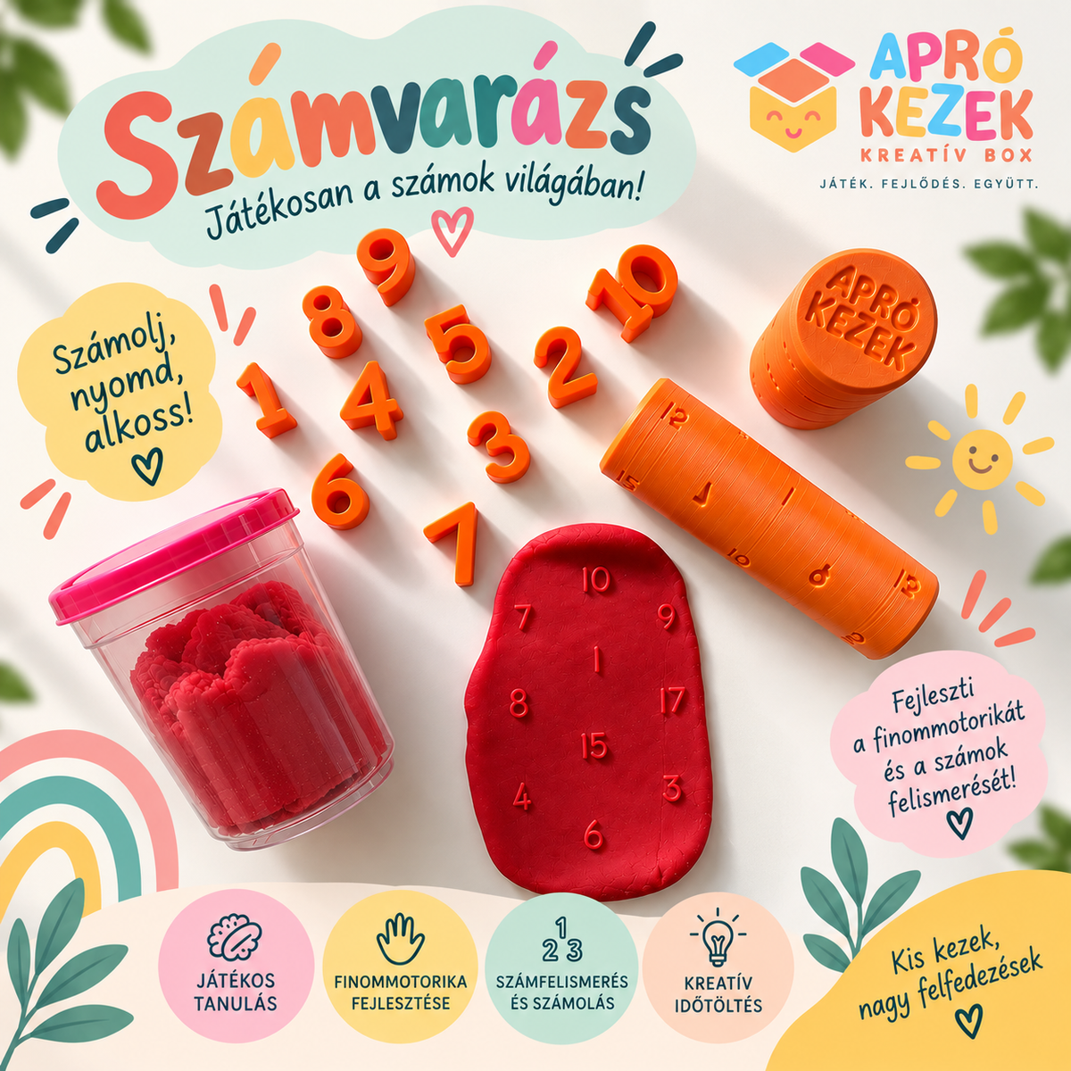 Számvarázs – gyurmás számoló és nyomdázó készlet