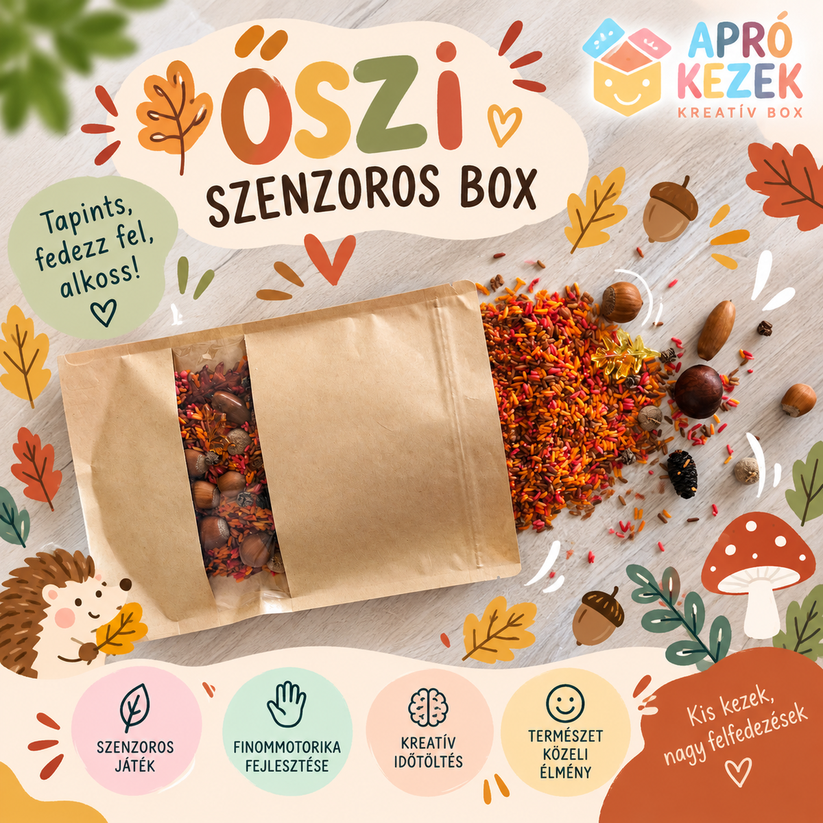 Őszi szenzoros box – valódi őszi termésekkel
