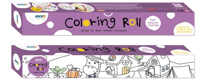 Színező tekercs, öntapadó, 31x355 cm, STICK N