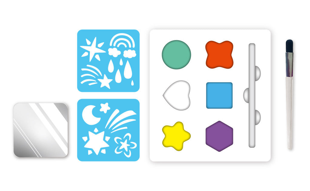 Arcfestő készlet stencillel, Csillagok