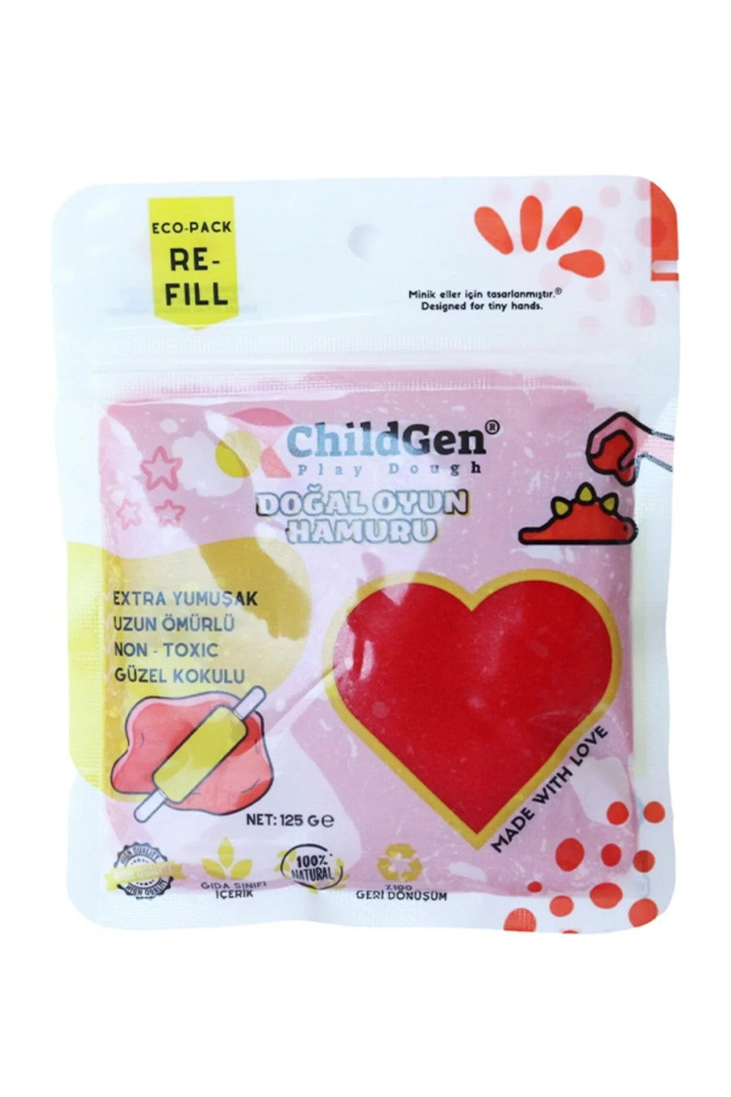 ChildGen 100% természetes gyurma visszazárható tasakban 125 gr (választható szín)