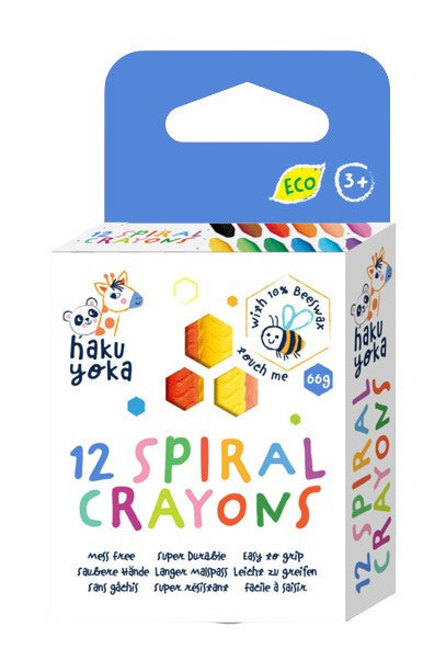 Színes spirálozott felületű méhviaszos zsírkréta, 12 db-os