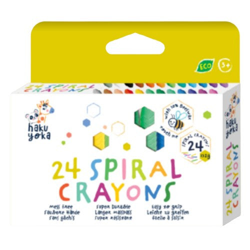Színes spirálozott felületű méhviaszos zsírkréta, 24 db-os