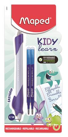 Írástanuló rollertoll, utántöltővel, 0,7 mm, radírozható, MAPED "KIDY Learn