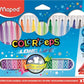 Filctoll készlet, mosható, MAPED "Color`Peps Long Life", 18 különböző szín
