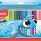 Filctoll készlet, 2 mm, kimosható, MAPED "Color`Peps Ocean", 24 különböző szín