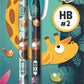 Grafitceruza radírral, HB, háromszögletű, ceruzafogóval, MAPED