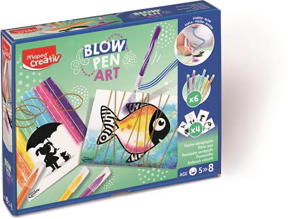 Fújós filctoll készlet, "Blow pen Art", pop