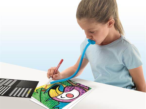 Fújós filctoll készlet, "Blow pen Art", csíkozás