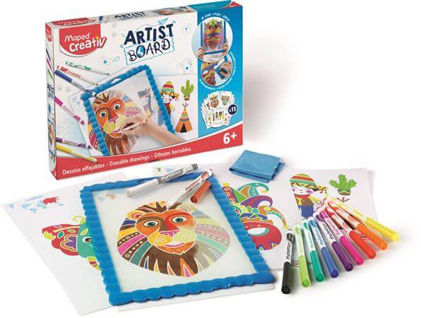 Kreatív készségfejlesztő tábla, átlátszó, törölhető, MAPED CREATIV