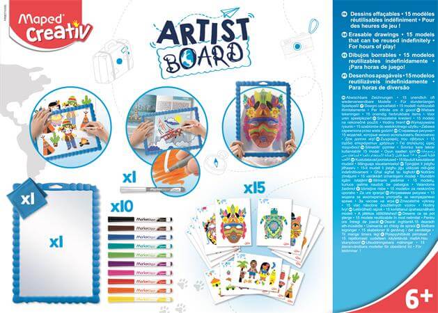Kreatív készségfejlesztő tábla, átlátszó, törölhető, MAPED CREATIV