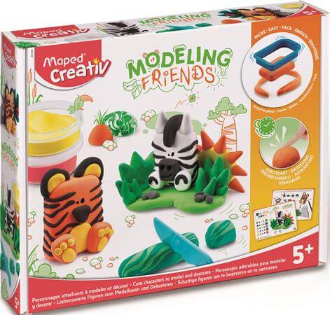 Modellező gyurma készlet, levegőre száradó, MAPED CREATIV, "Modeling Friends Wild"