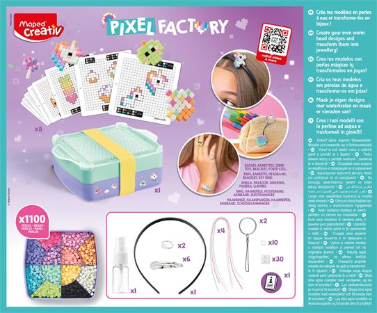 Pixel-gyár gyöngy készlet, sablonnal, divat, MAPED CREATIV "Pixel Factory Fashion"