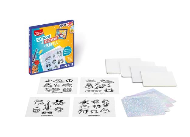 Tetoválás- és matricakészítő készlet utántöltő, MAPED CREATIV "Tattoos & Stickers"