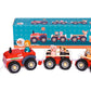 Egmont Toys fa játék traktor 2 pótkocsival