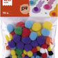 Pom-pom, csillogó, APLI "Creative", vegyes színek