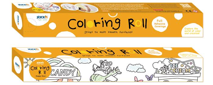 Színező tekercs, öntapadó, 31x355 cm, STICK N