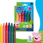 Filctoll készlet, 2,5 mm, kimosható, jumbo, STAEDTLER „Noris® junior 329”, Peppa malac, 6 szín