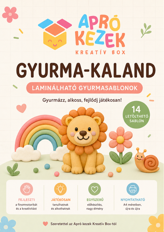 Gyurma-kaland – 14 laminálható, nyomtatható gyurmasablon digitális PDF