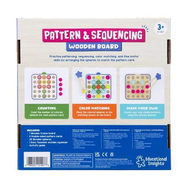 Pattern & Sequencing Wooden Board - Sokoldalú fejlesztő tábla (fából)
